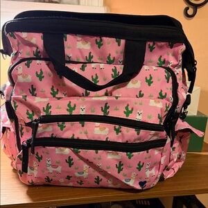 Pink Cactus and Llama Print Women's Bag